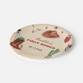 Western Rodeo Cowboy Birthday Pappteller (Schrägansicht)