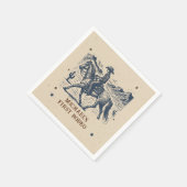 Western Rodeo Cowboy Birthday Serviette (Ecke)