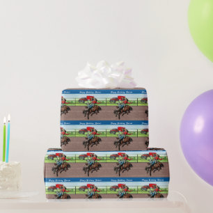 Western Rodeo Cowboy Bronc Reiten Personalisiert Geschenkpapier