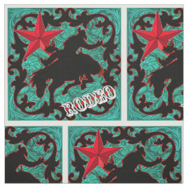 Western Rodeo Cowboy Bronc Riding Imitats Leather Stoff