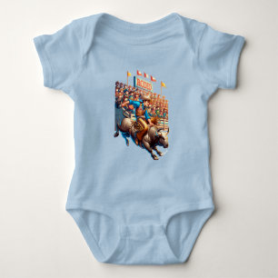 Western Rodeo Cowboy Bull Reiten Custom Baby Strampler