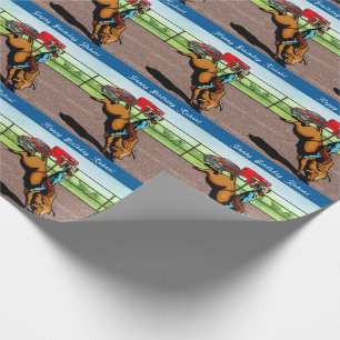 Western Rodeo Cowboy Bull Reiten Personalisiert Geschenkpapier