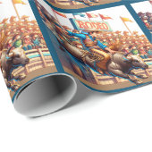 Western Rodeo Cowboy Bull Riding Geschenkpapier (Rolleneckpunkt)
