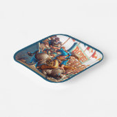 Western Rodeo Cowboy Bull Riding Pappteller (Gewinkelt)