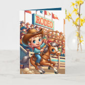 Western Rodeo Cowboy Calf Roping Custom Karte (Gelbe Blume)