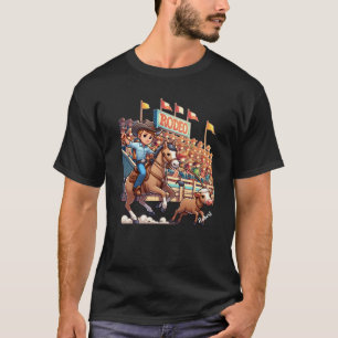 Western Rodeo Cowboy Calf Roping Custom T-Shirt