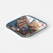 Western Rodeo Cowboy Calf Roping Pappteller (Gewinkelt)