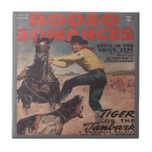 Western Rodeo Cowboy Calf Roping Rodeo Romance Fliese (Vorderseite)