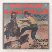 Western Rodeo Cowboy Calf Roping Rodeo Romance Glasuntersetzer (Vorderseite)
