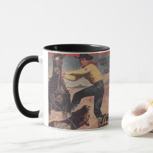 Western Rodeo Cowboy Calf Roping Rodeo Romance Tasse