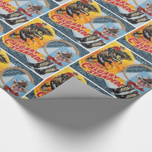 Western-Rodeo-Cowboy-Collagen-Druck Geschenkpapier (Ecke)
