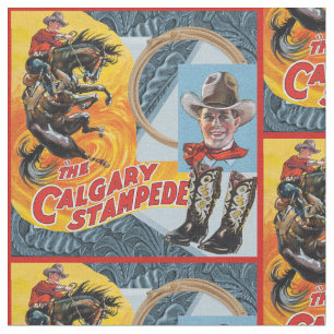 Western-Rodeo-Cowboy-Collagen-Druck mit roter Stoff
