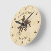 Western Rodeo Cowboy Country Personalisiert Runde Wanduhr (Winkel)