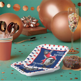 Western Rodeo Cowboy Cowgirl Mutton Busting Birthd Pappteller