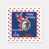 Western Rodeo Cowboy Cowgirl Mutton Busting Birthd Serviette (Vorderseite)
