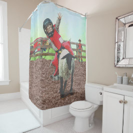 Western Rodeo Cowboy Cowgirl Mutton Busting Duschvorhang