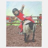 Western Rodeo Cowboy Cowgirl Mutton Busting Fleecedecke (Vorderseite)