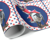 Western Rodeo Cowboy Cowgirl Mutton Busting Geschenkpapier (Rolleneckpunkt)