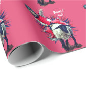 Western Rodeo Cowboy Cowgirl Mutton Busting Geschenkpapier (Rolleneckpunkt)