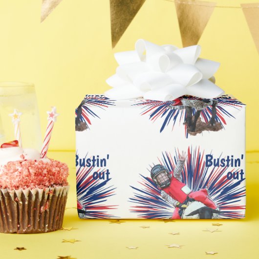 Western Rodeo Cowboy Cowgirl Mutton Busting Geschenkpapier (Geburtstagsparty)