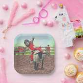 Western Rodeo Cowboy Cowgirl Mutton Busting Pappteller (Party)