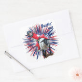 Western Rodeo Cowboy Cowgirl Mutton Busting Quadratischer Aufkleber (Umschlag)