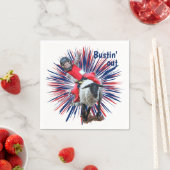 Western Rodeo Cowboy Cowgirl Mutton Busting Serviette (Beispiel)