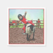 Western Rodeo Cowboy Cowgirl Mutton Busting Serviette (Vorderseite)