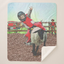 Western Rodeo Cowboy Cowgirl Mutton Busting Sherpadecke