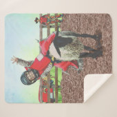 Western Rodeo Cowboy Cowgirl Mutton Busting Sherpadecke (Vorderseite (Horizontal))