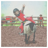 Western Rodeo Cowboy Cowgirl Mutton Busting Stoff (Nahaufnahme)