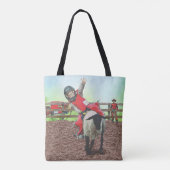 Western Rodeo Cowboy Cowgirl Mutton Busting Tasche (Rückseite)