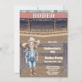 Western Rodeo Cowboy/Cowgirl Personalisiert Geburt Einladung (Vorderseite)