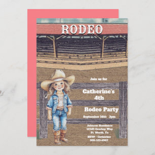 Western Rodeo Cowboy/Cowgirl Personalisiert Geburt Einladung