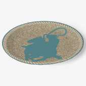 Western Rodeo Cowboy Cowgirl Roping Pappteller (Schrägansicht)