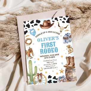 Western Rodeo Cowboy Erstes Rodeo 1. Geburtstag Einladung