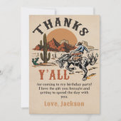 Western Rodeo Cowboy Geburtstag Danke Karte (Vorderseite)