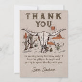 Western Rodeo Cowboy Geburtstag Danke Karte (Vorderseite)