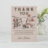 Western Rodeo Cowboy Geburtstag Danke Karte (Stehend Vorderseite)