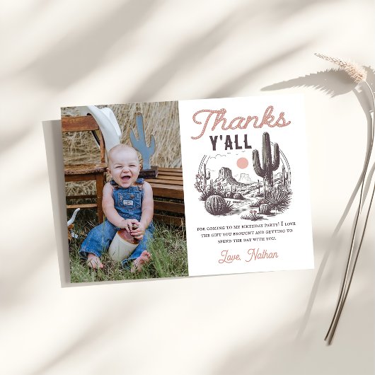 Western Rodeo Cowboy Geburtstag Danke Karte