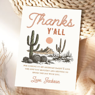 Western Rodeo Cowboy Geburtstag Danke Karte