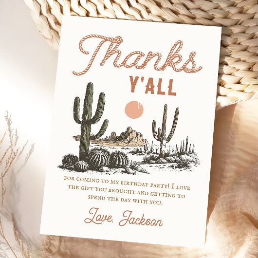 Western Rodeo Cowboy Geburtstag Danke Karte