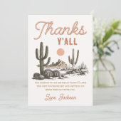 Western Rodeo Cowboy Geburtstag Danke Karte (Stehend Vorderseite)