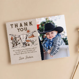 Western Rodeo Cowboy Geburtstag Foto Danke Karte