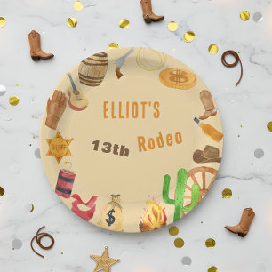 Western Rodeo Cowboy Geburtstag Pappteller