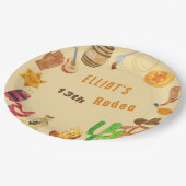 Western Rodeo Cowboy Geburtstag Pappteller (Schrägansicht)