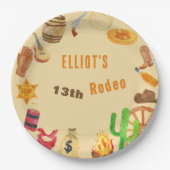 Western Rodeo Cowboy Geburtstag Pappteller (Vorderseite)