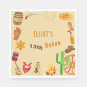 Western Rodeo Cowboy Geburtstag Serviette (Vorderseite)