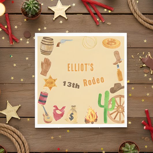 Western Rodeo Cowboy Geburtstag Serviette