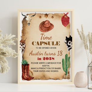 Western Rodeo Cowboy Geburtstag Zeitschrift Kapsel Poster